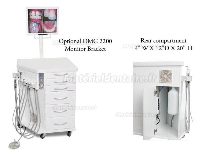 TPC OMC2375CV-SL/ OMC2375CV Unité mobile (cart) dentiste autonome de livraison tout-en-un 